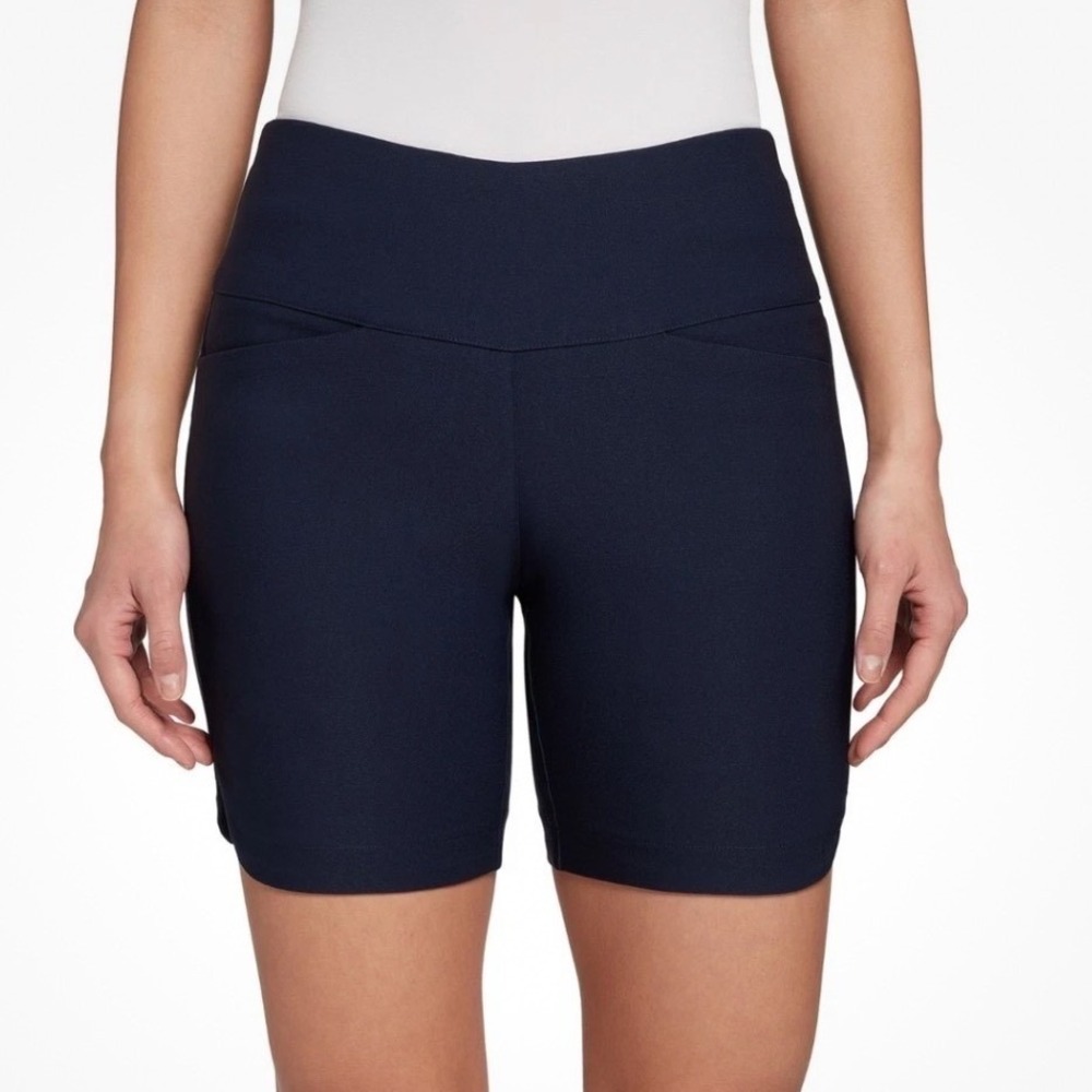 NEW Lady Hagen XXL Women 7" Tummy Control Pull Golf Shorts Navy Blue WGH14401
